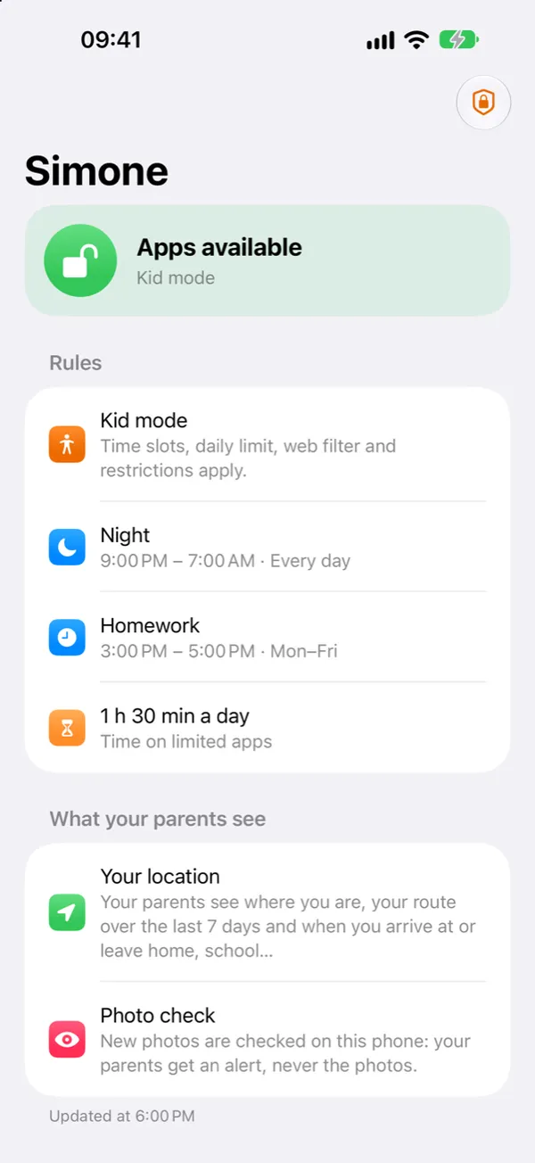 SafeKids on the child's phone