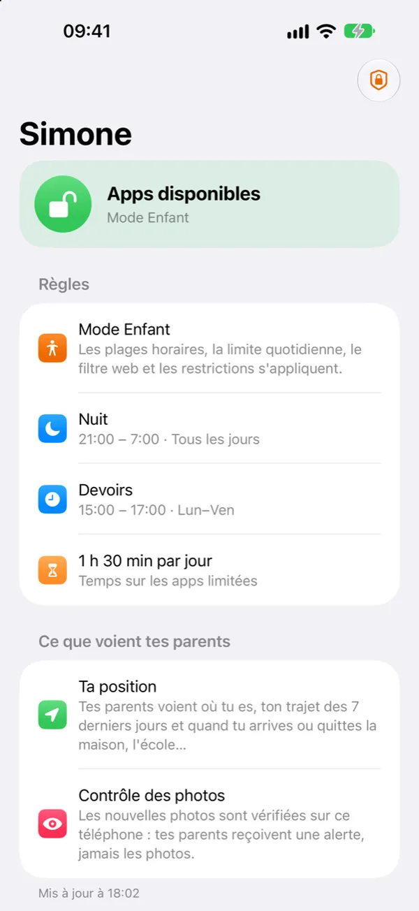 SafeKids sur le téléphone de l'enfant